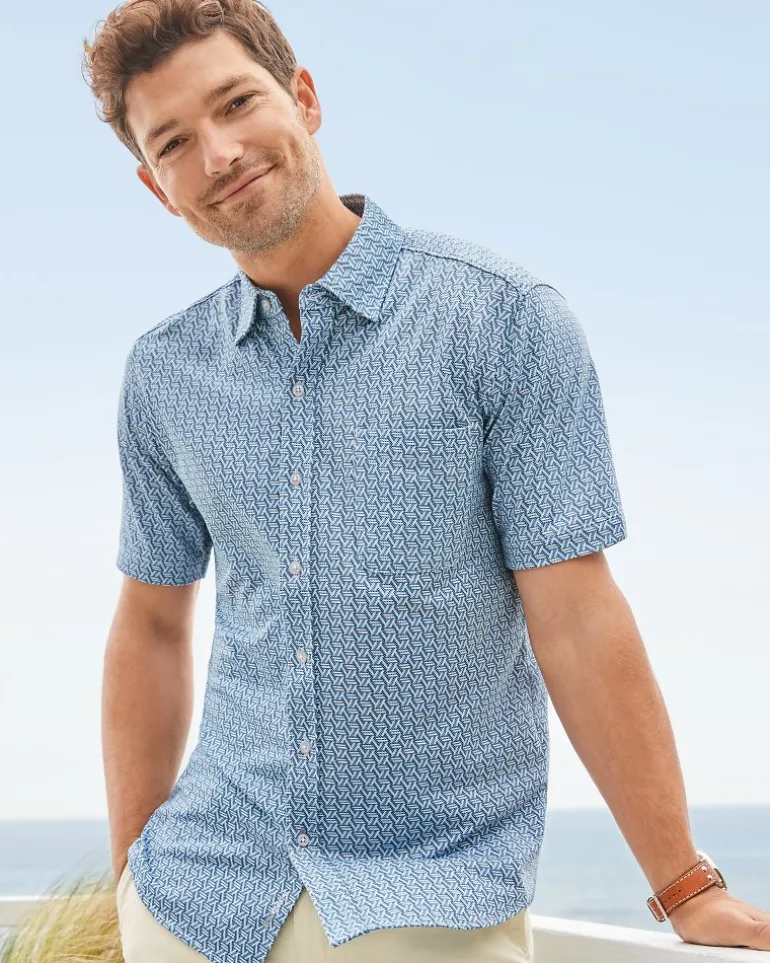 San Lucio Plaza Geo Stretch Knit Shirt