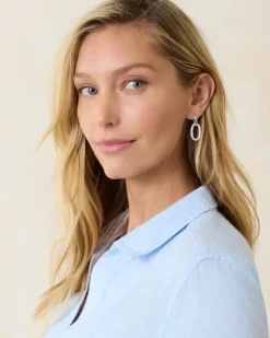 Sanibel Island Crystal Link Drop Earrings