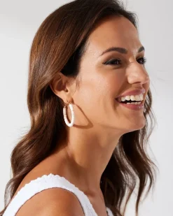 Sanibel Island Heishi Shell Hoop Earrings