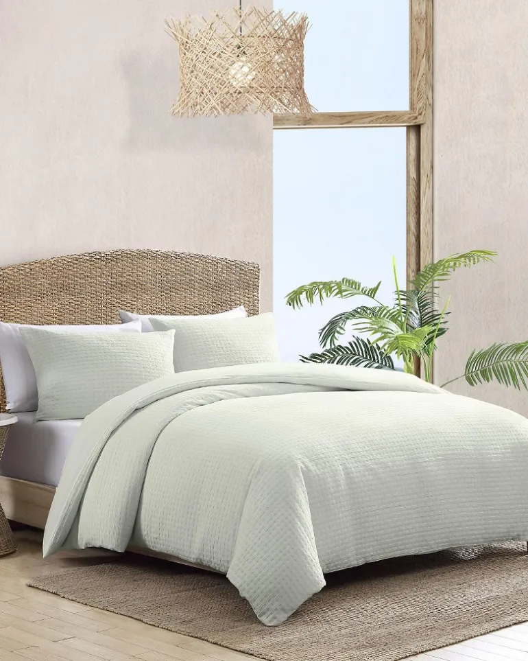 Solid Basketweave 3-Piece King Comforter Set