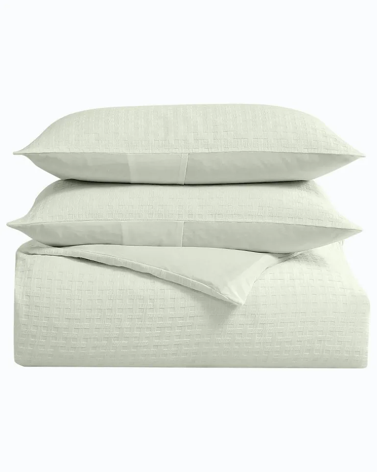 Solid Basketweave 3-Piece King Comforter Set