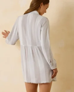 St. Lucia Linen-Blend Rugby Stripe Beach Shirt