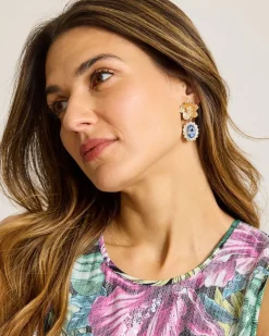 Tidal Treasure Floral Statement Drop Earrings