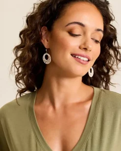 Tidal Treasure Mother of Pearl Disc Statement Earrings