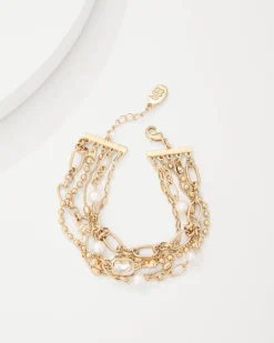 Tidal Treasure Pearl and Chain Layered Bracelet