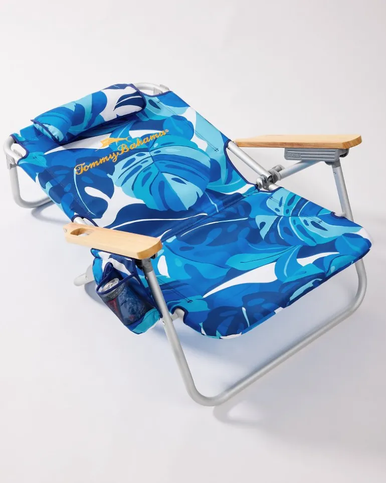 Tommy Bahama Blue Monstera Deluxe Backpack Beach Chair