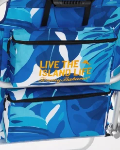 Tommy Bahama Blue Monstera Deluxe Backpack Beach Chair