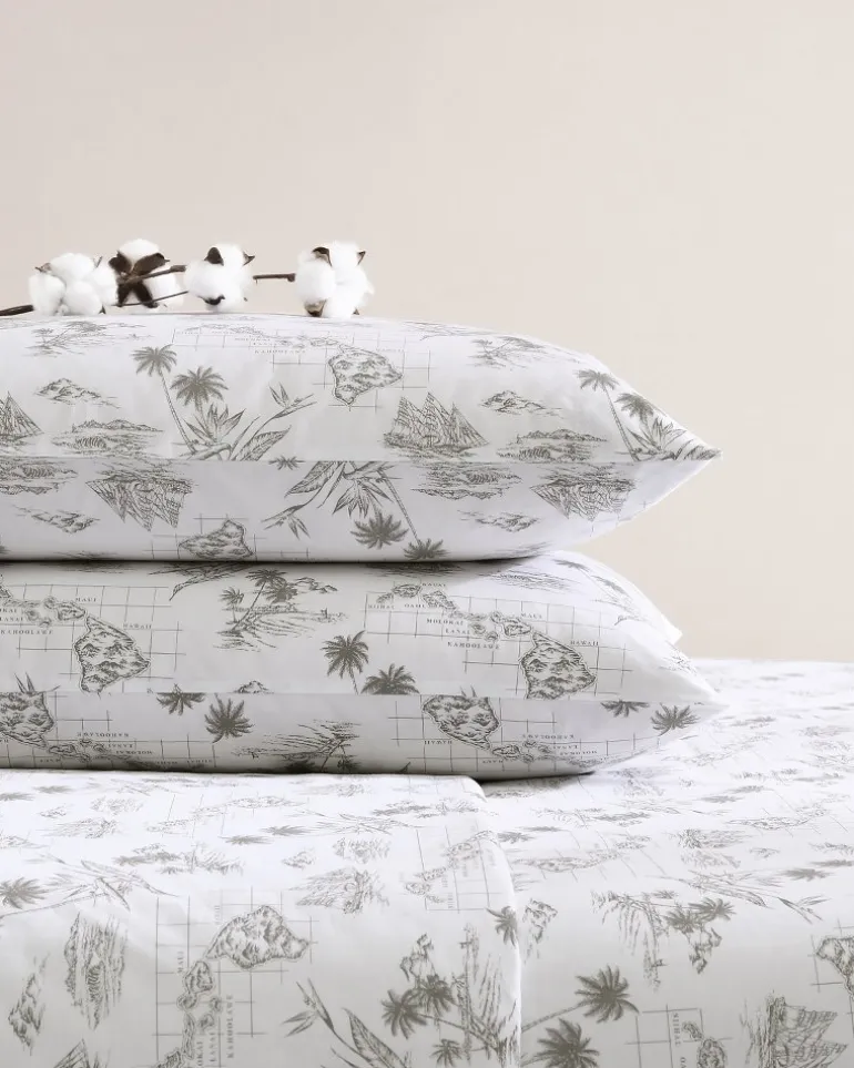 Vintage Map 4-Piece King Sheet Set