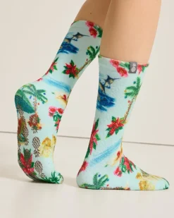 Women's Island Soft® Holiday Santa Socks